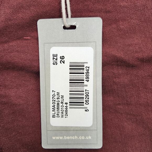 NWT Bench Urban Wear Womens Slim High Rise Jeans Maroon 26w - Picture 4 of 11